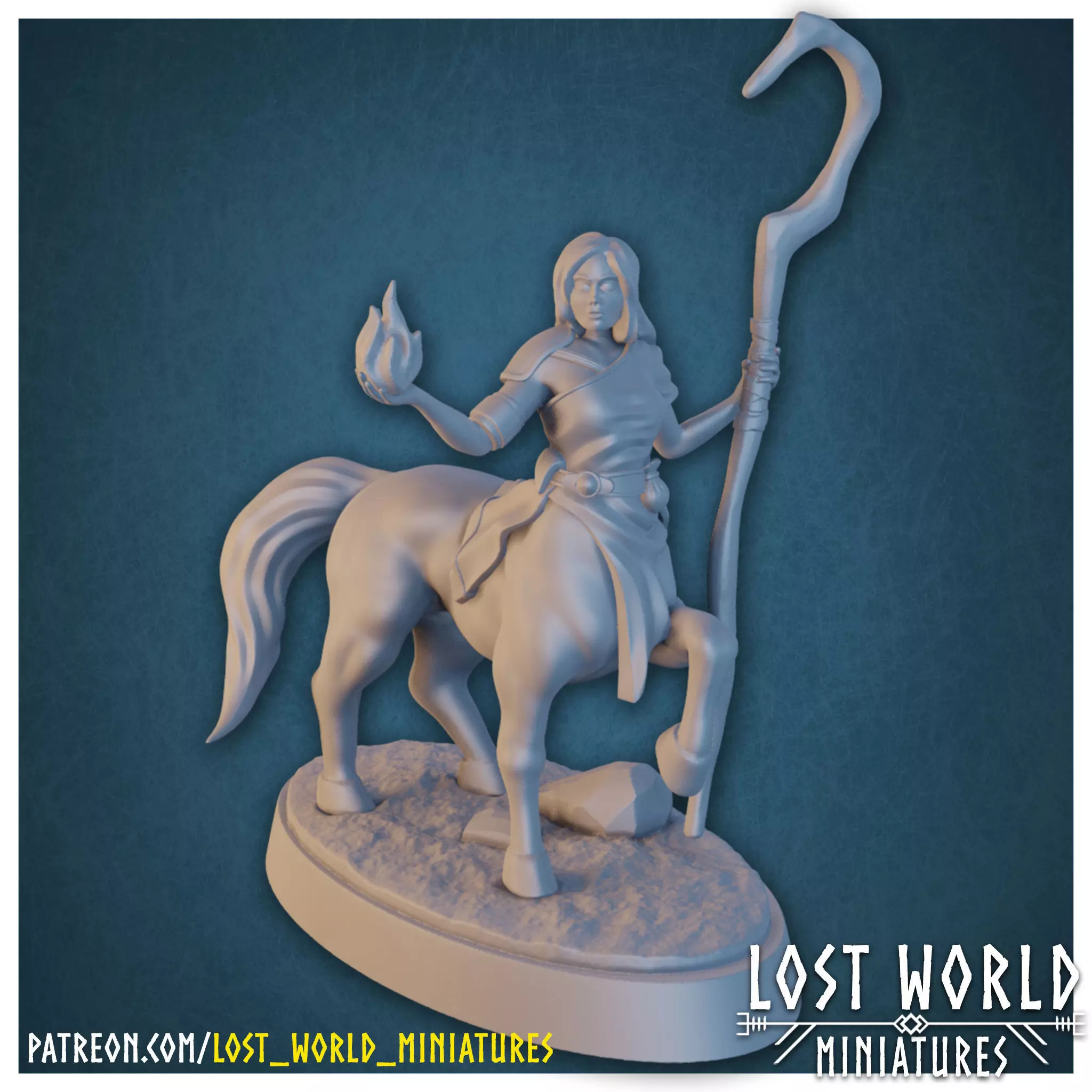 Centaur Miniature Supported- Pose E - 3D Printable - 3D print model_0