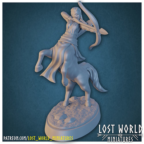 Centaur Miniature Supported- Pose F - 3D Printable - 3D print model
