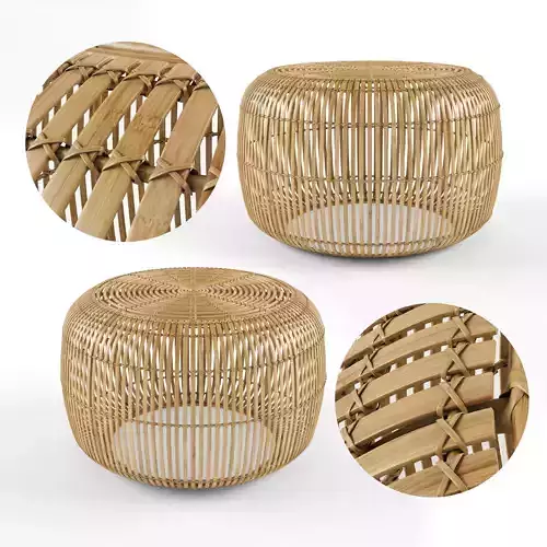 Bangor Round Bamboo Coffee Table 3D model