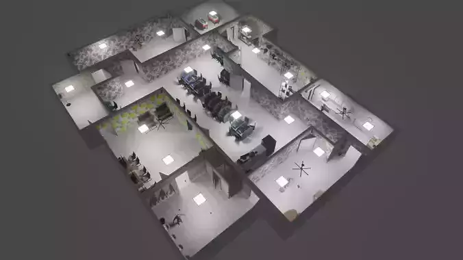 InterneT Cafe Environment Low-poly 3D model