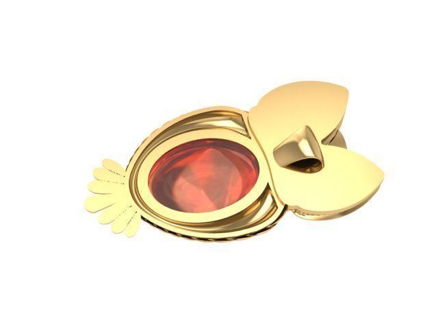 Opal Owl pendant 3D print model_19