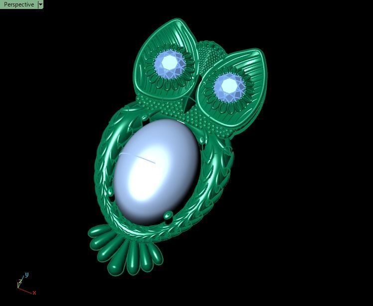 Opal Owl pendant 3D print model_5