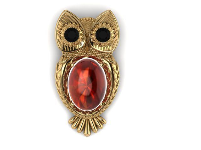 Opal Owl pendant 3D print model_17
