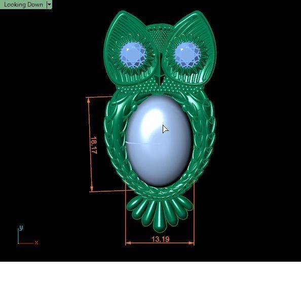 Opal Owl pendant 3D print model_22