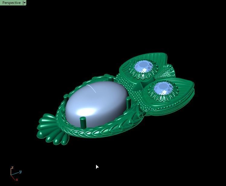 Opal Owl pendant 3D print model_6