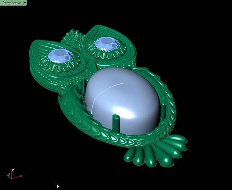 Opal Owl pendant 3D print model_12
