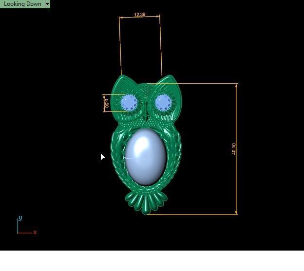 Opal Owl pendant 3D print model_29