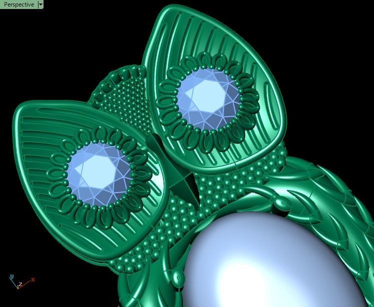 Opal Owl pendant 3D print model_14