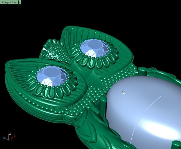 Opal Owl pendant 3D print model_15