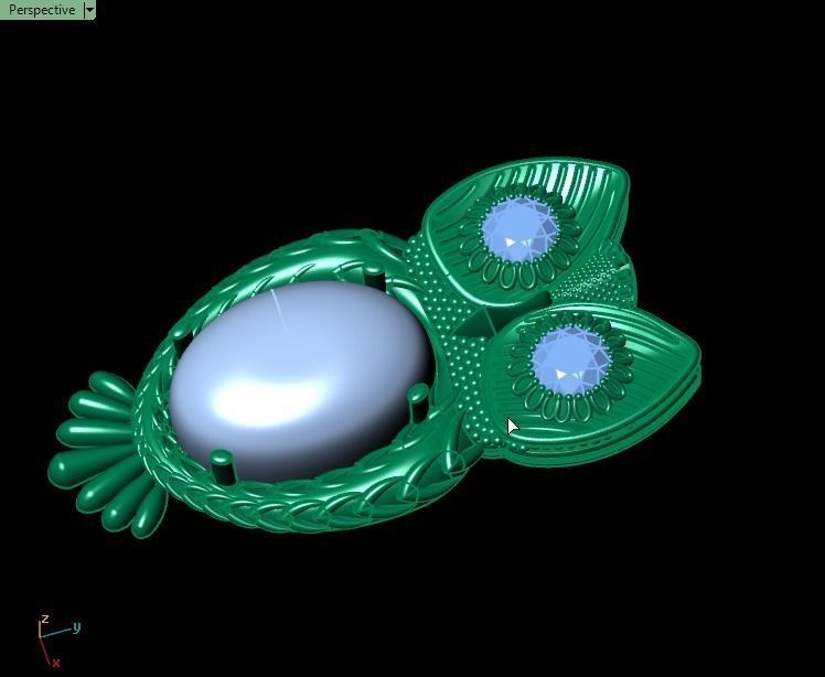 Opal Owl pendant 3D print model_11