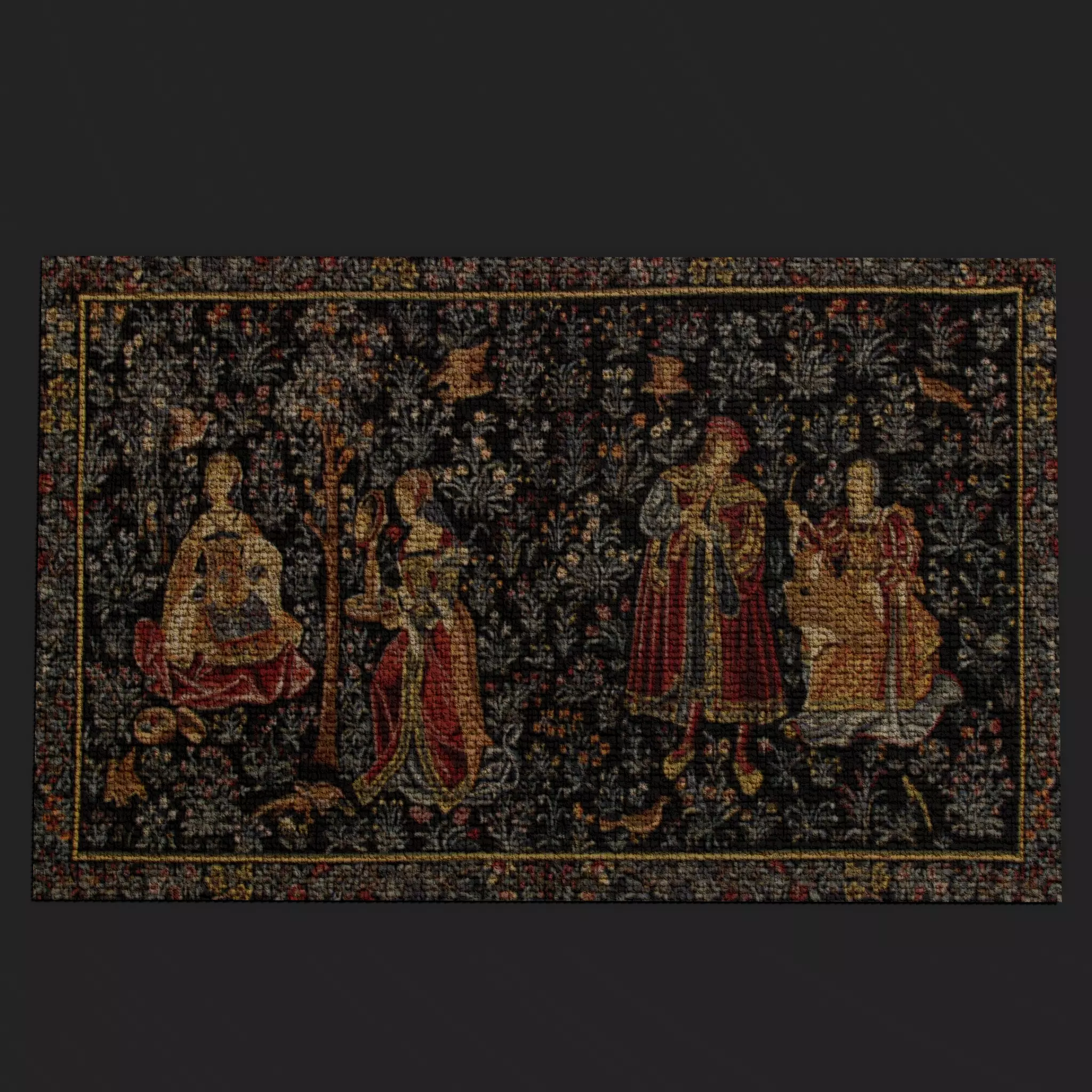 Embroidery Tapestry Low-poly 3D model_0