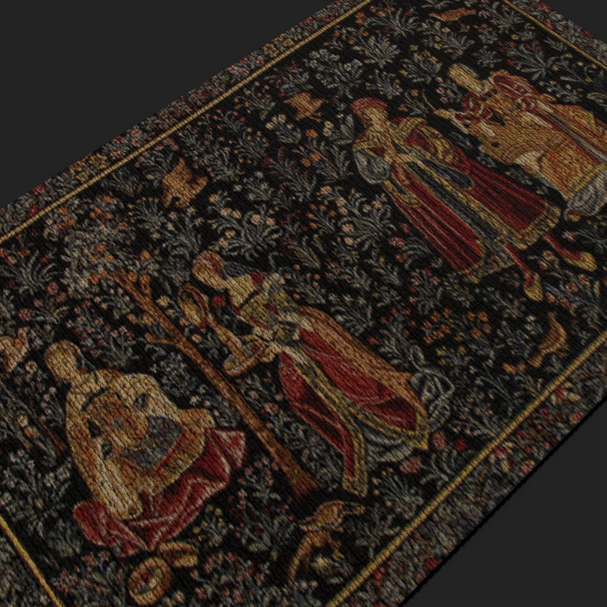 Embroidery Tapestry Low-poly 3D model_11
