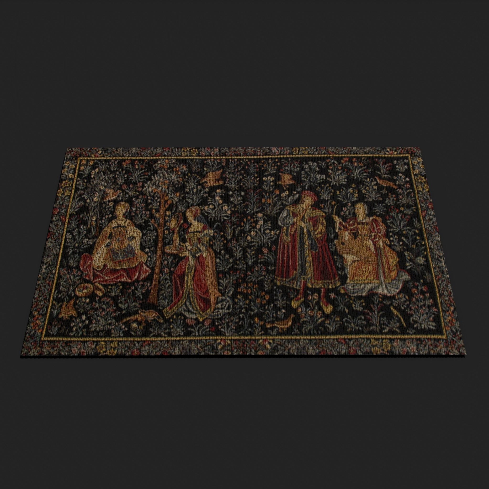Embroidery Tapestry Low-poly 3D model_19