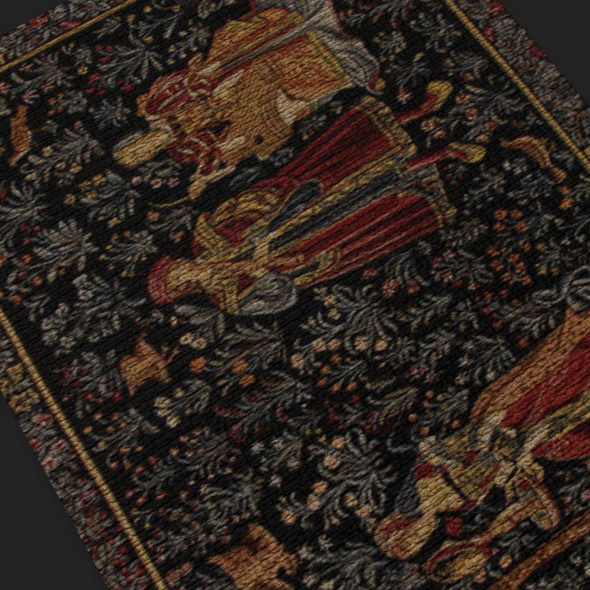 Embroidery Tapestry Low-poly 3D model_16