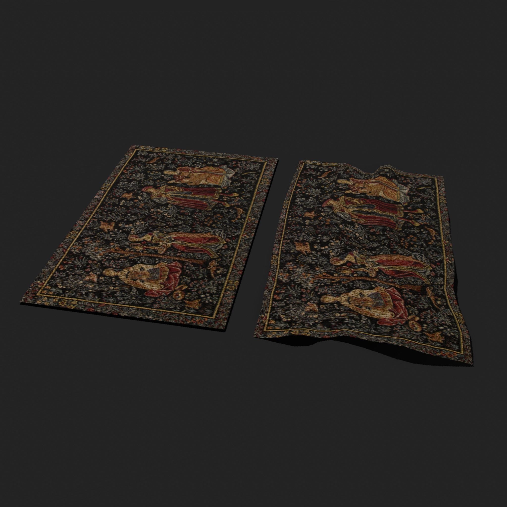 Embroidery Tapestry Low-poly 3D model_9