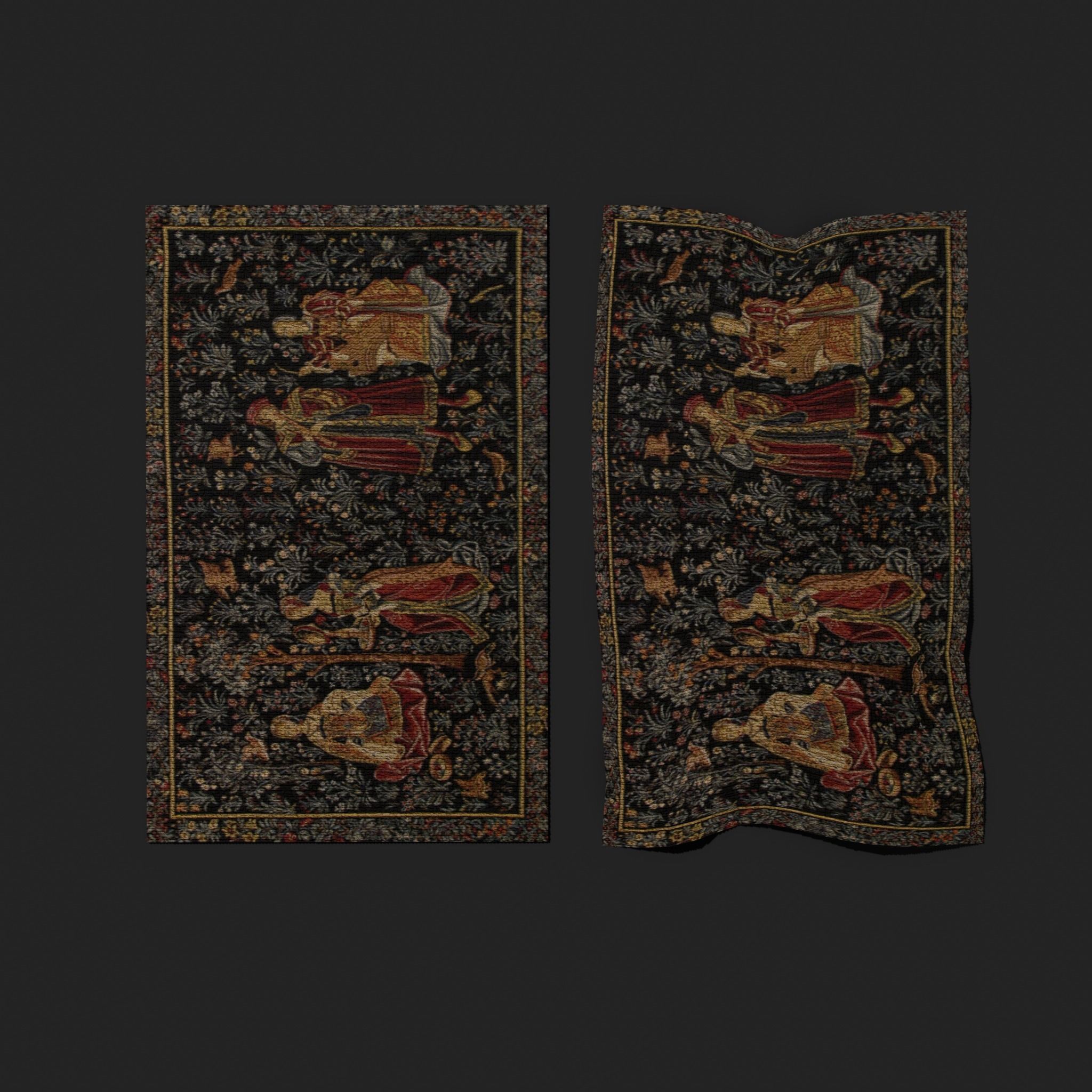 Embroidery Tapestry Low-poly 3D model_10