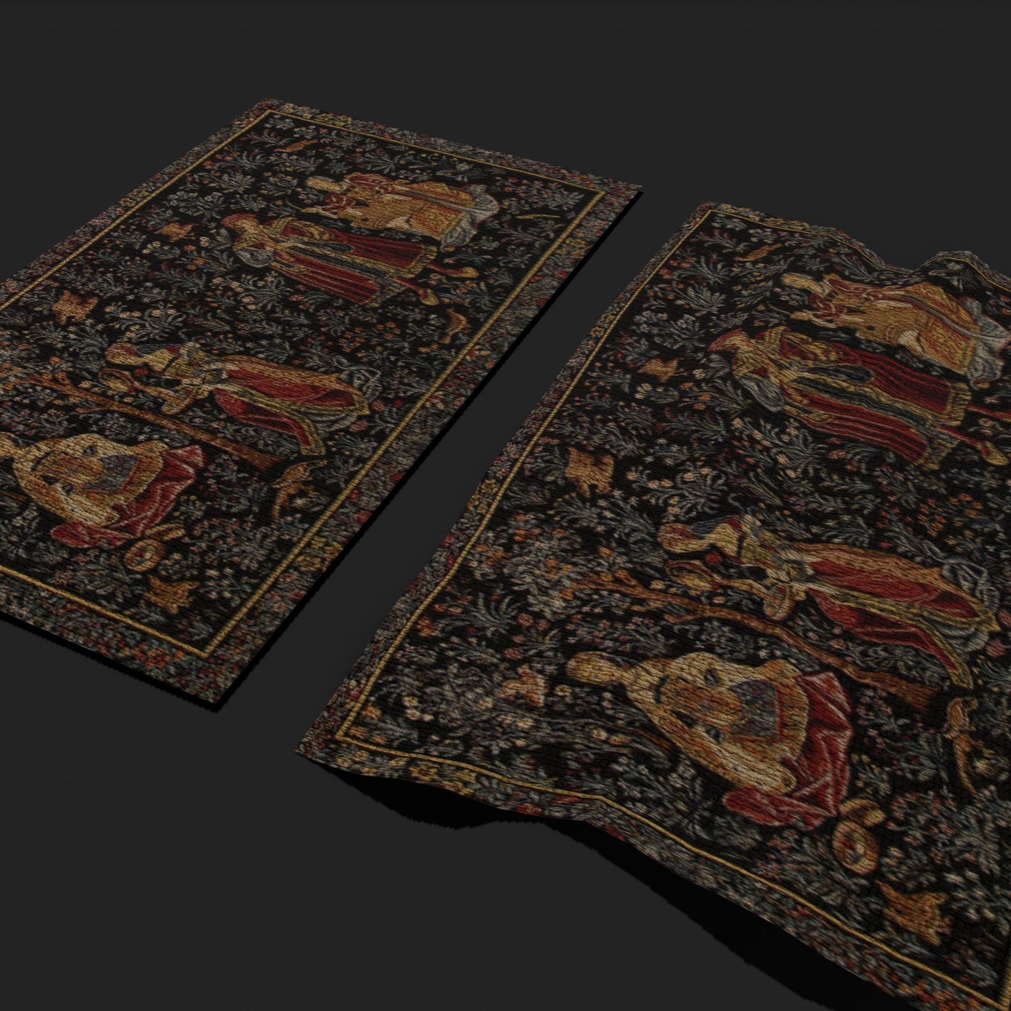 Embroidery Tapestry Low-poly 3D model_20