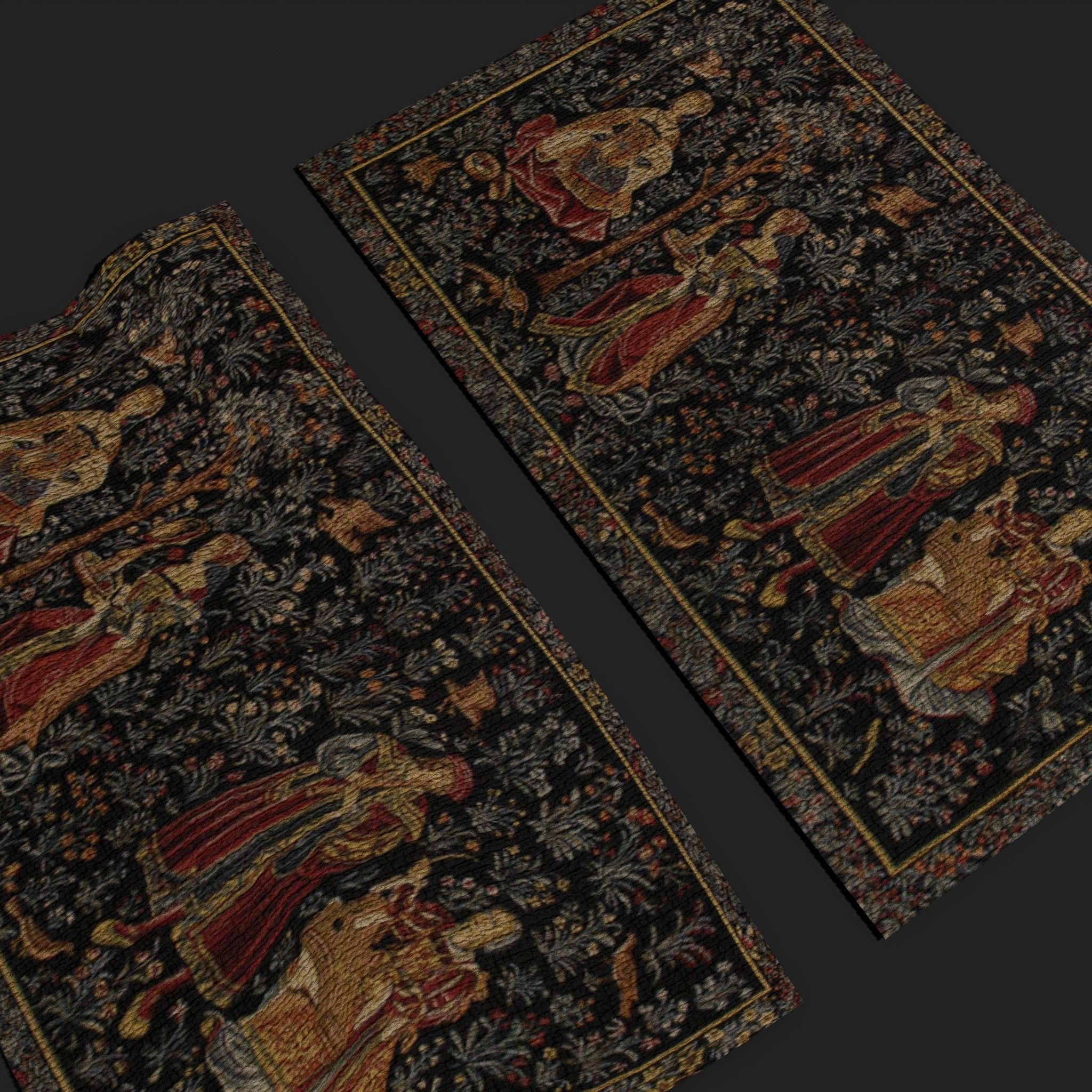Embroidery Tapestry Low-poly 3D model_8