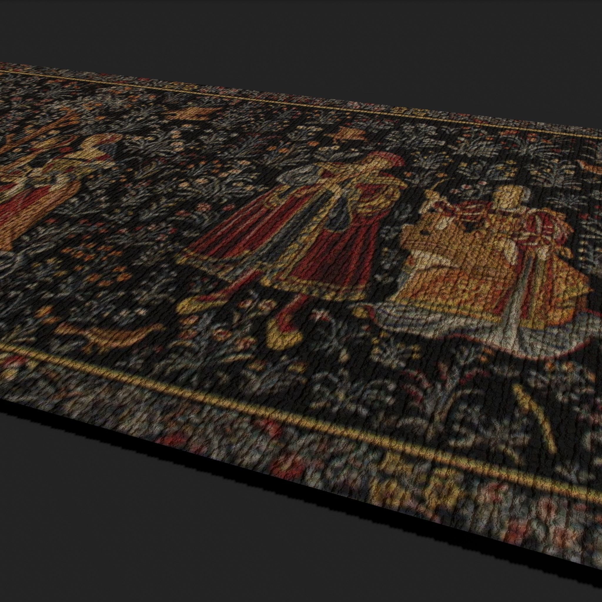 Embroidery Tapestry Low-poly 3D model_13