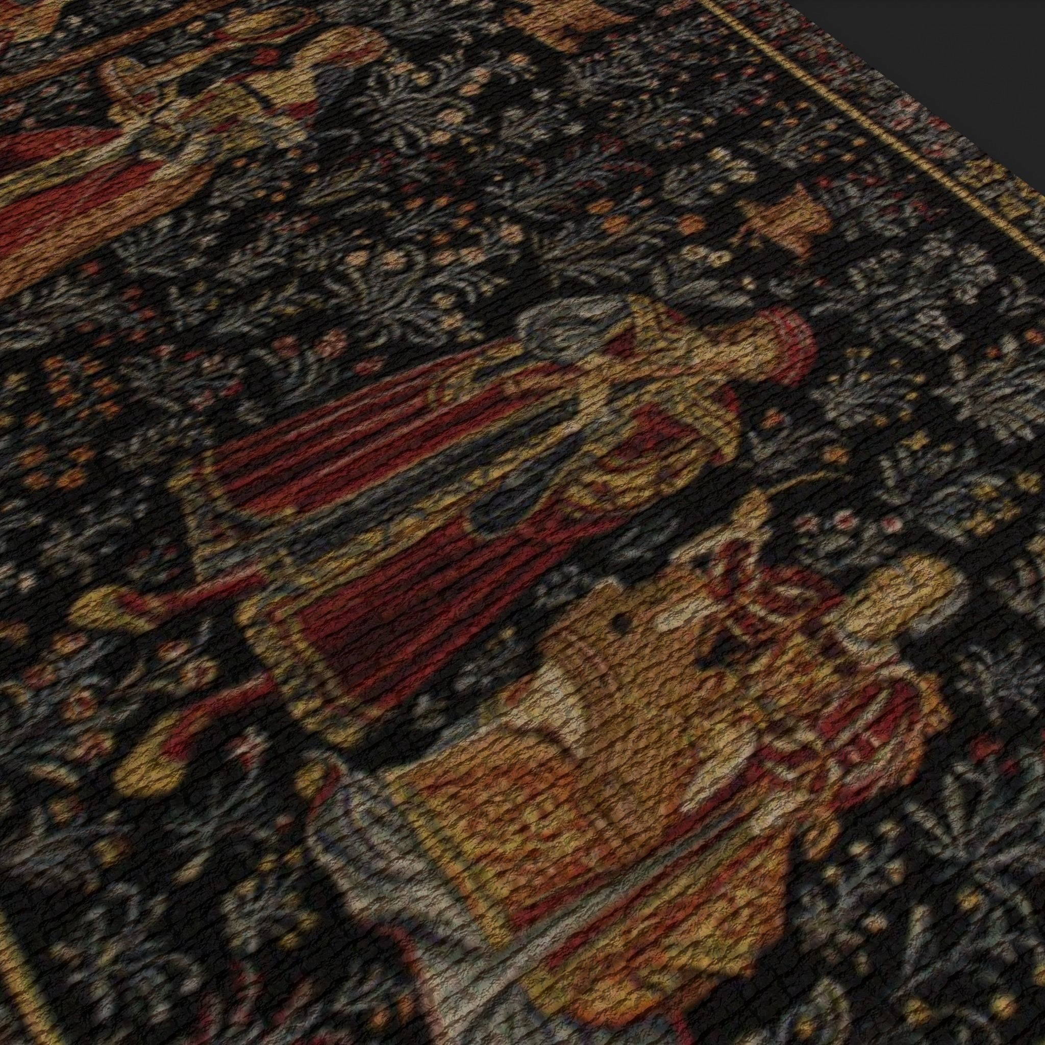 Embroidery Tapestry Low-poly 3D model_12