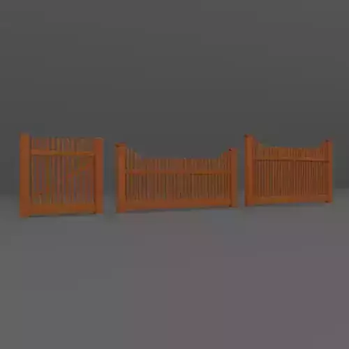 Wood Fence Low-poly 3D model