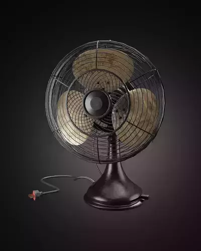 Old table electric fan in vintage style
