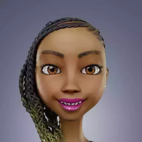 PBR rigged girl model for production