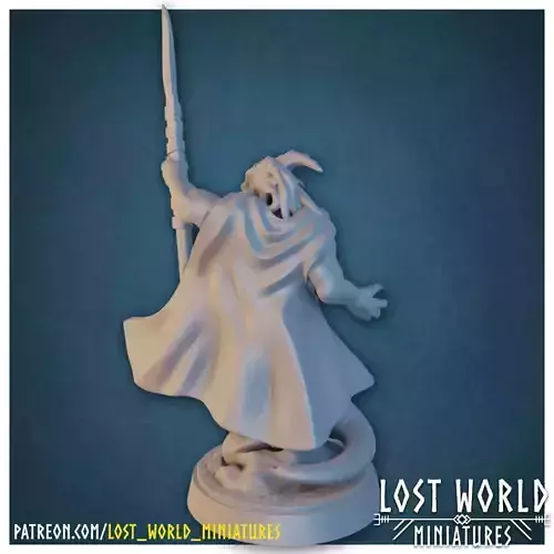 Dragonborn Wizard Miniature Supported- 3D Printable -