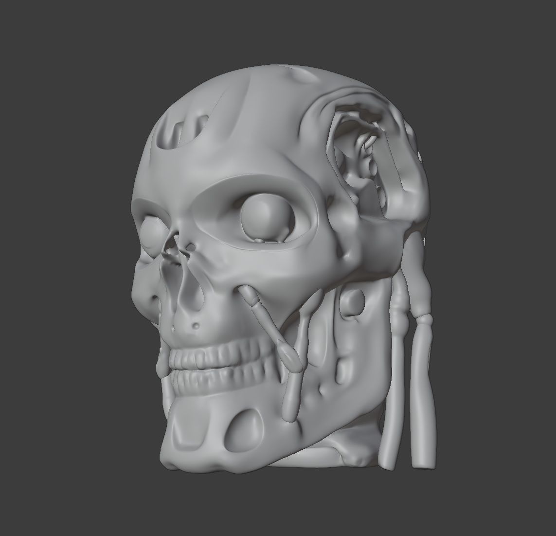 T 800 Head Low-poly 3D model_3