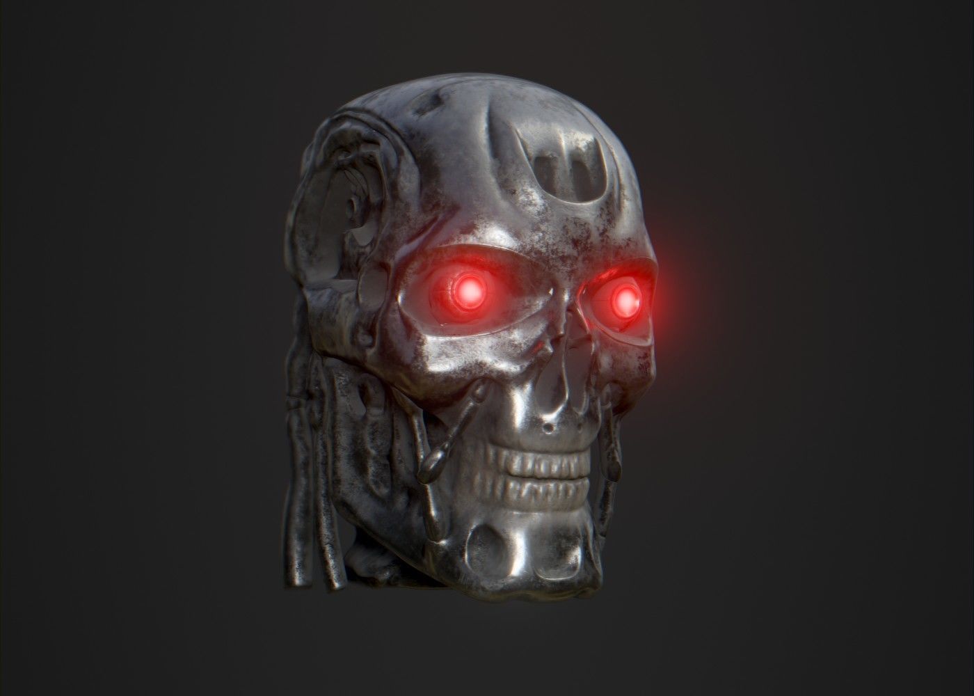 T 800 Head Low-poly 3D model_1
