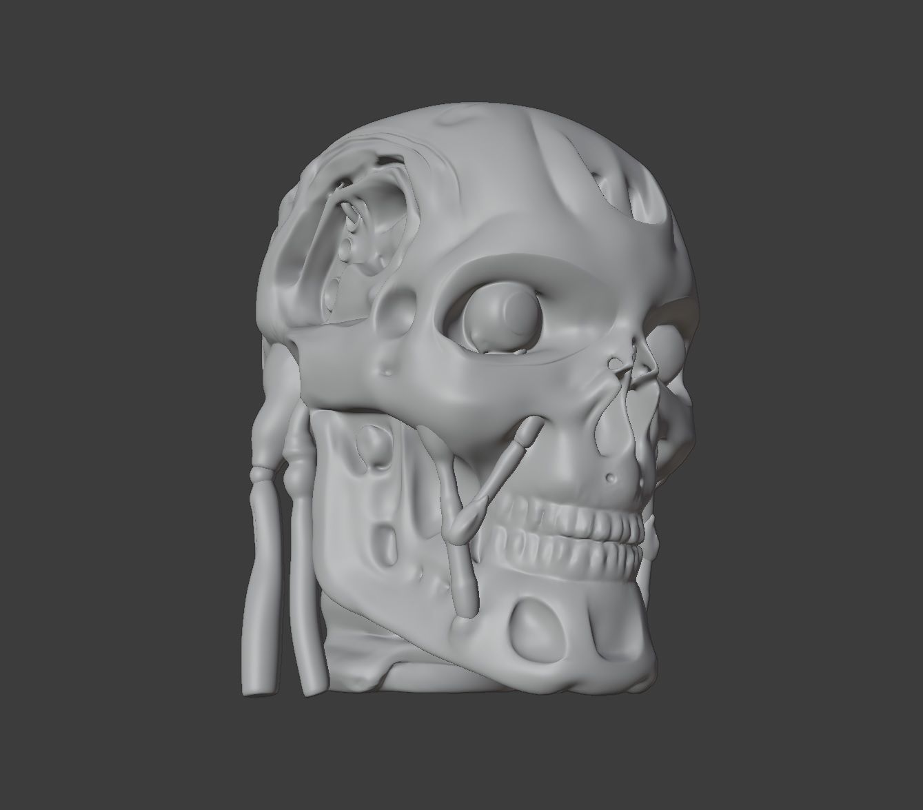 T 800 Head Low-poly 3D model_4