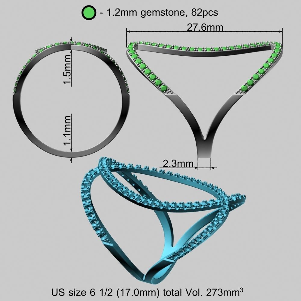 Fashion Gold Ring 3D print model_19