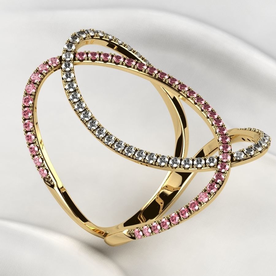 Fashion Gold Ring 3D print model_1