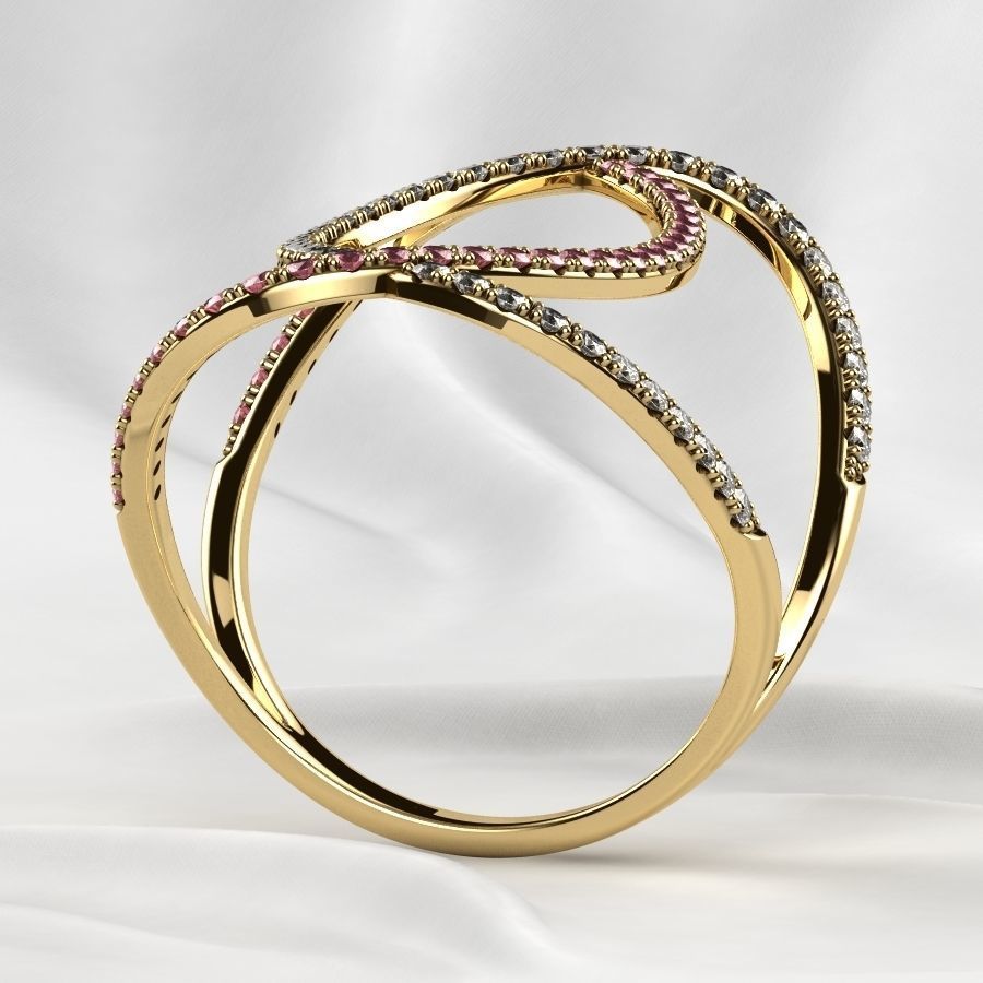 Fashion Gold Ring 3D print model_13