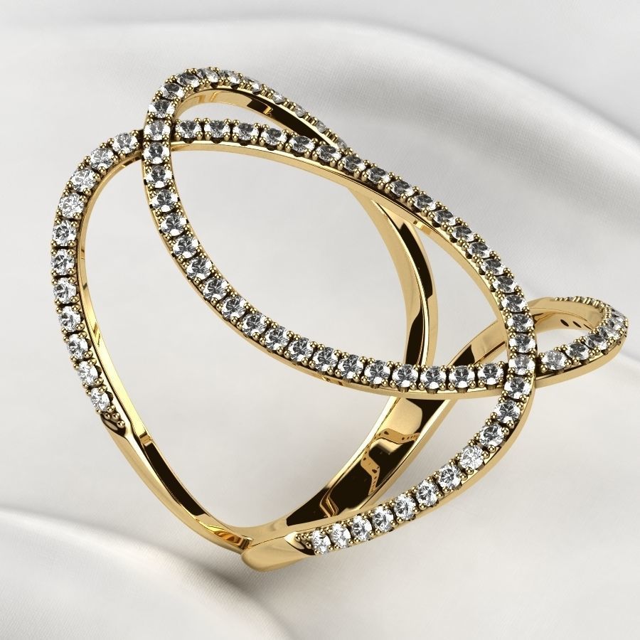 Fashion Gold Ring 3D print model_3