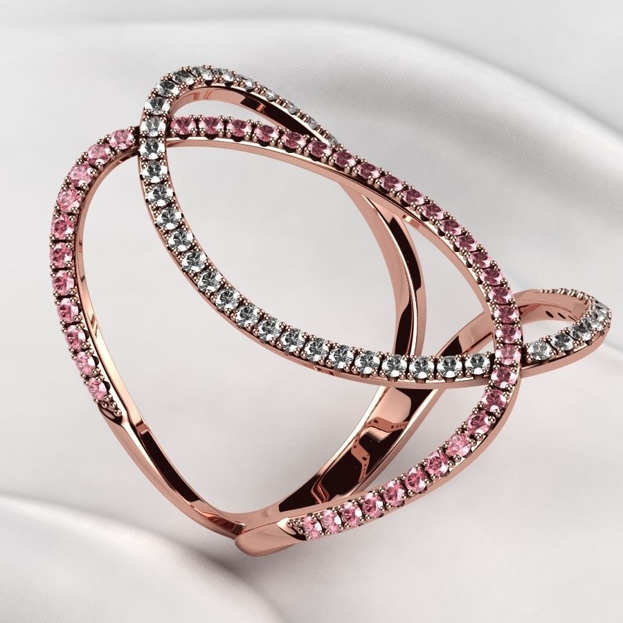 Fashion Gold Ring 3D print model_4