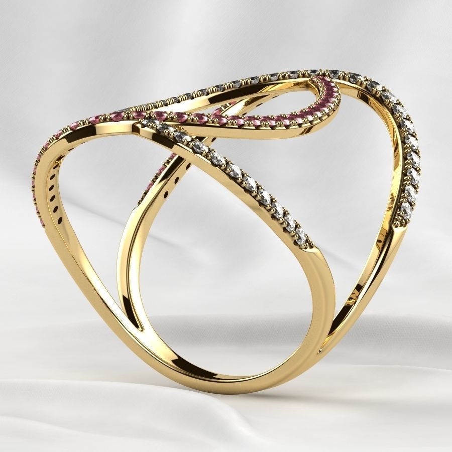 Fashion Gold Ring 3D print model_14