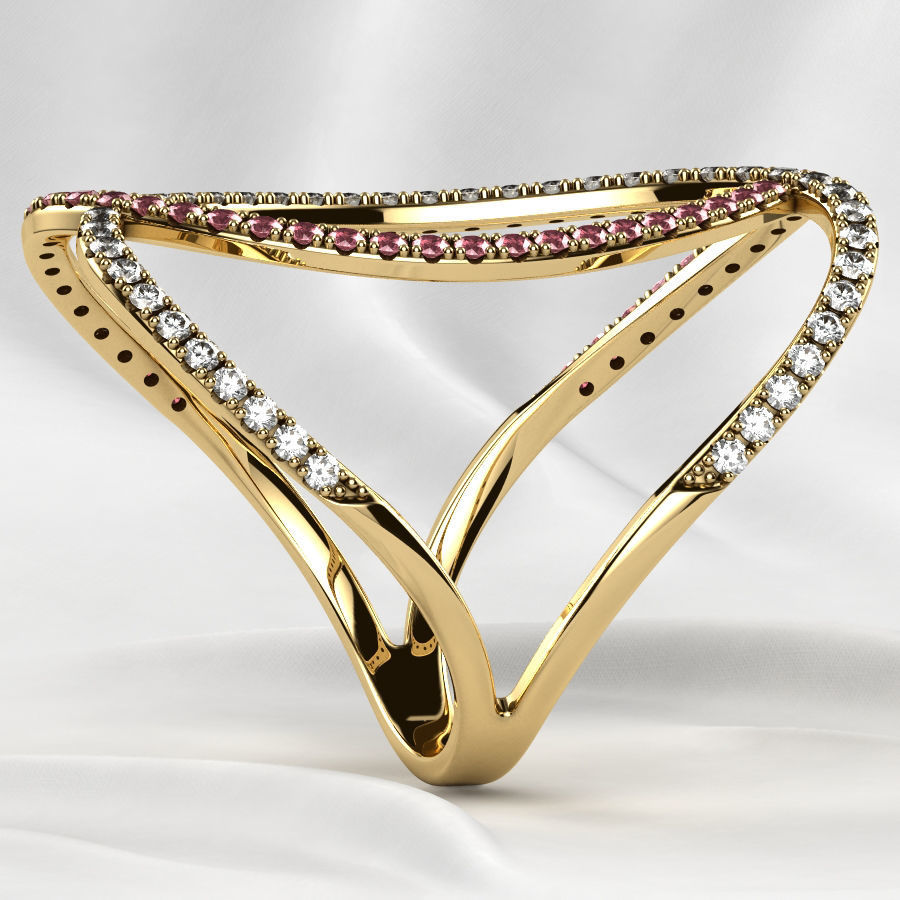 Fashion Gold Ring 3D print model_17