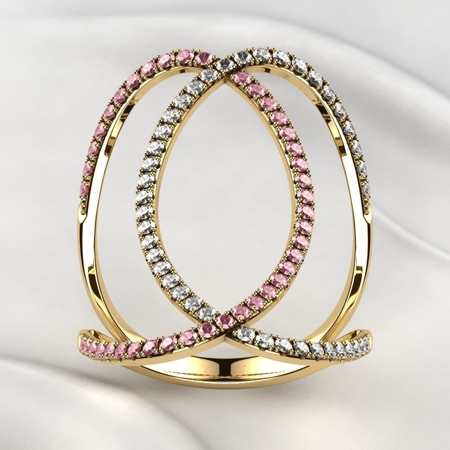 Fashion Gold Ring 3D print model_10