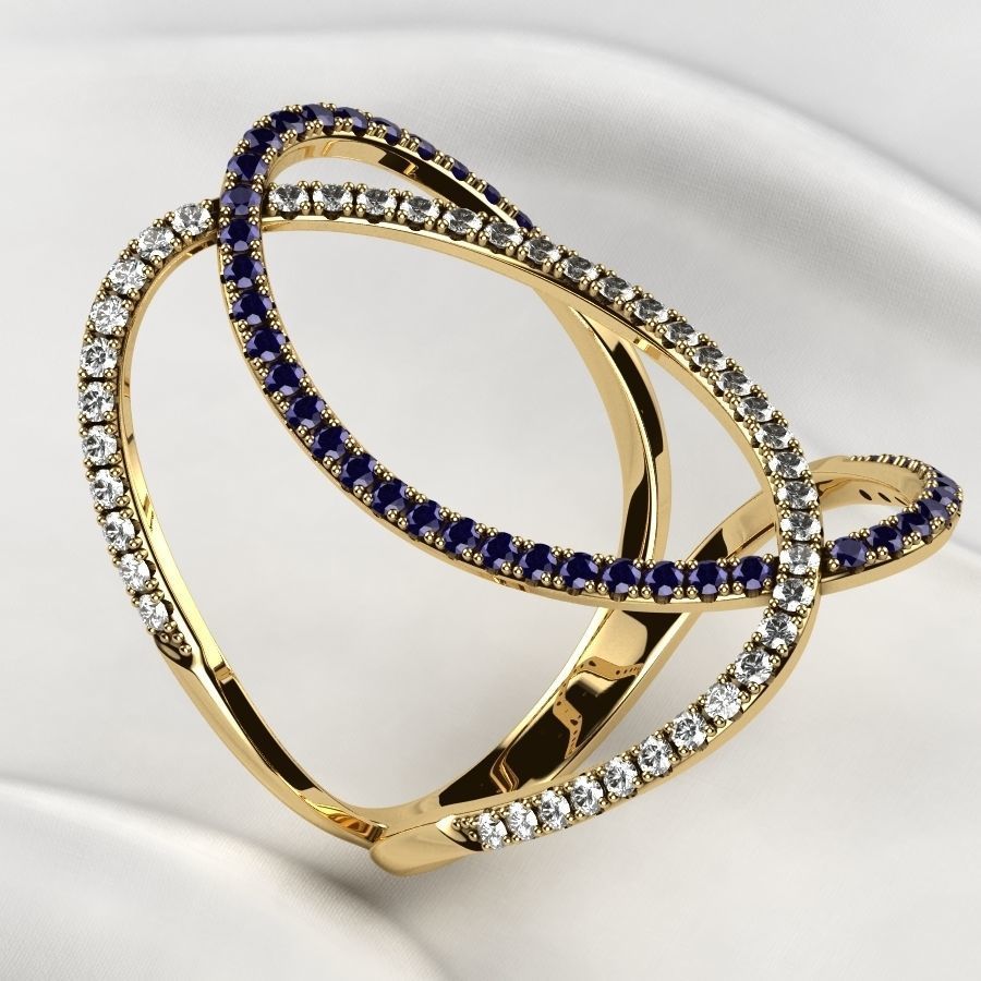 Fashion Gold Ring 3D print model_2