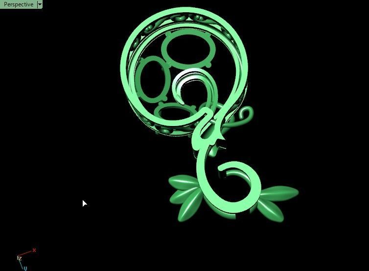 Pomegranate pendant 3D print model_11