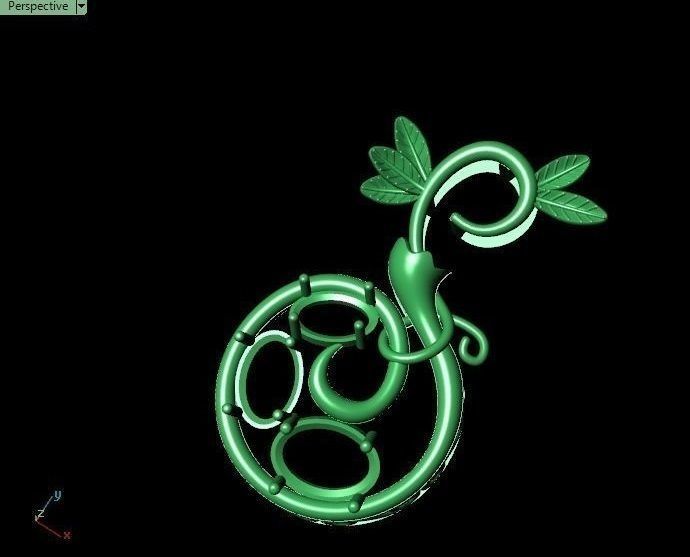 Pomegranate pendant 3D print model_55