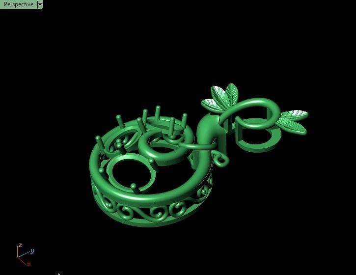 Pomegranate pendant 3D print model_16