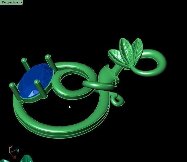 Pomegranate pendant 3D print model_78