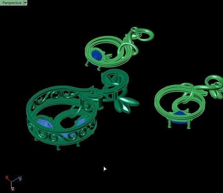 Pomegranate pendant 3D print model_34