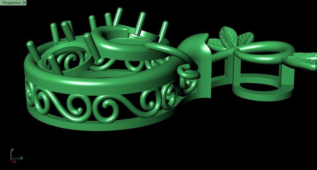 Pomegranate pendant 3D print model_21