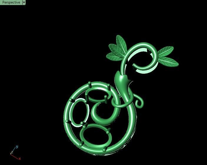 Pomegranate pendant 3D print model_15