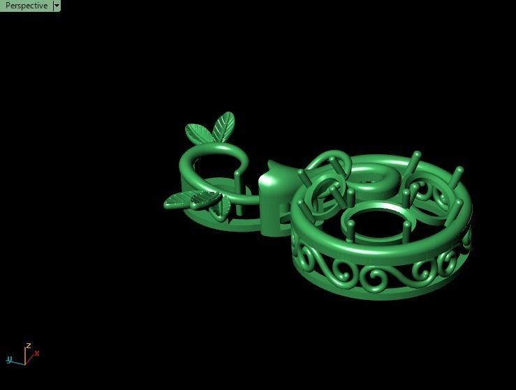 Pomegranate pendant 3D print model_17