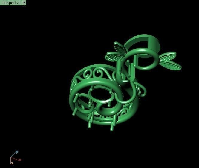 Pomegranate pendant 3D print model_54