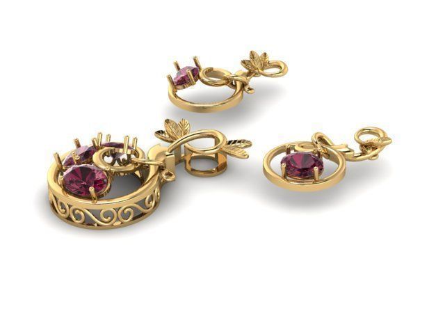 Pomegranate pendant 3D print model_40